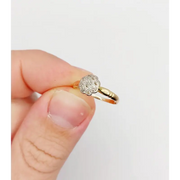 elegant 14K gold ring with 0.90 Ct lab created diamond solitaire engagement ring