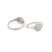 Stylish gold initial signet ring for women custom dainty alphabet jewelry design