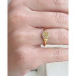 Stylish gold initial signet ring for women custom dainty alphabet jewelry design