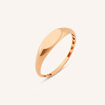 Small Gold Signet Ring Minimal Oval Band Tiny Stackable Ring Simple Fine Jewelry Gift for Her