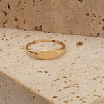 Tiny Oval Signet Ring 14K Gold, Minimal Stackable Ring, Elegant Everyday Jewelry Gift for Her