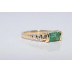 Fine lab created gemstone diamond ring with round pink center and brilliant white diamond setting