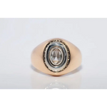 Elegant lab created gemstone ring with garnet red stone and sparkling diamond setting