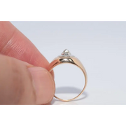 Elegant lab created gemstone ring with garnet red stone and sparkling diamond setting