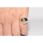Elegant lab created gemstone ring with garnet red stone and sparkling diamond setting