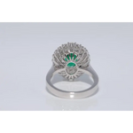 Elegant lab created gemstone ring with blue sapphire center and sparkling white diamonds