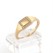 Elegant custom initial gold ring for women dainty signet alphabet jewelry everyday wear
