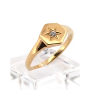 Stylish gold letter signet ring personalized dainty jewelry for women gift ready
