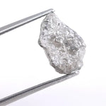 Vintage style gray diamond ring in white gold with brilliant cut diamond