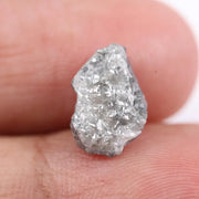 Vintage style gray diamond ring in white gold with brilliant cut diamond