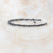 18.00 Ct black Colored rough diamond bracelet beads with raw luxury texture