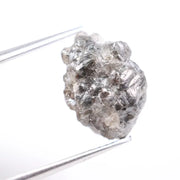 Salt and pepper diamond ring showcasing raw gray diamond texture and unique inclusions