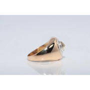 Elegant lab created gemstone ring with garnet red stone and sparkling diamond setting