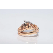 Unique lab created gemstone ring with topaz center stone and white diamond details