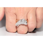 Unique lab created gemstone ring with topaz center stone and white diamond details