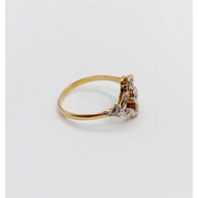 0.7 Ct pear shape rose cut lab created diamond ring dainty promise ring minimalist unique engagement jewelry