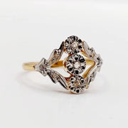 0.7 Ct pear shape rose cut lab created diamond ring dainty promise ring minimalist unique engagement jewelry