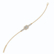 2.06 Ct Emerald-Round Moissanite Diamond Adjustable Halo Chain Bracelet