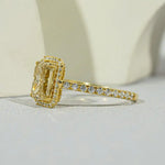 Rectangle engagement ring with elegant diamond sparkle and luxury design