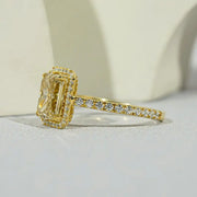 Rectangle engagement ring with elegant diamond sparkle and luxury design