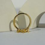 Art deco engagement ring with geometric vintage diamond luxury style