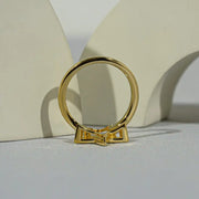 Art deco engagement ring with geometric vintage diamond luxury style