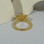 Art deco engagement ring with geometric vintage diamond luxury style