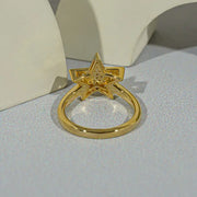 Art deco engagement ring with geometric vintage diamond luxury style