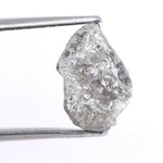 Vintage style gray diamond ring in white gold with brilliant cut diamond