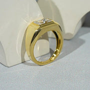 Big diamond ring with brilliant oversized gemstone and luxury finish