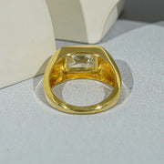 Big diamond ring with brilliant oversized gemstone and luxury finish