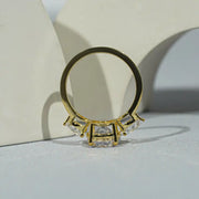 eternity wedding band paired with vintage wedding rings and fine jewelry rings luxury styling.