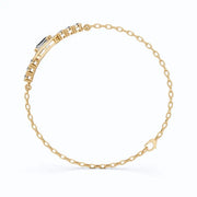 2.06 Ct Emerald-Round Moissanite Diamond Adjustable Halo Chain Bracelet