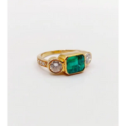 stunning radiant cut lab grown diamond ring 2.15 carat with white accent stones bridal jewelry