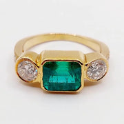 stunning radiant cut lab grown diamond ring 2.15 carat with white accent stones bridal jewelry