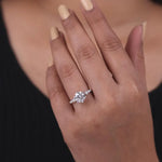 Rectangle engagement ring with elegant diamond setting and luxury design