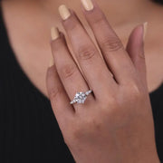 Rectangle engagement ring with elegant diamond setting and luxury design