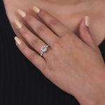 Rectangle engagement ring with elegant diamond setting and luxury design