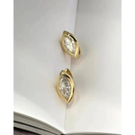 gold girlish earrings with lab grown white diamonds and lab grown diamond earrings luxury jewelry 