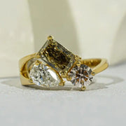 Cubic zirconia engagement rings with sparkling elegant luxury diamond style