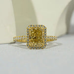 Rectangle engagement ring with elegant diamond sparkle and luxury design