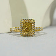 Rectangle engagement ring with elegant diamond sparkle and luxury design