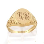 Dainty gold initial ring personalized alphabet signet ring for women elegant minimal jewelry custom name letter ring