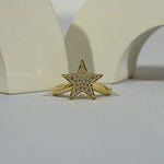 Art deco engagement ring with geometric vintage diamond luxury style