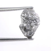 Vintage style gray diamond ring in white gold with brilliant cut diamond