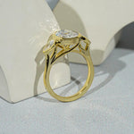 2 stone engagement ring with romantic dual diamond luxury setting