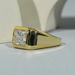 Big diamond ring with brilliant oversized gemstone and luxury finish