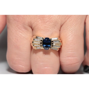 Designer lab created gemstone diamond ring with pink center stone and sparkling white diamonds