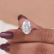Round diamond engagement ring with classic brilliant luxury setting