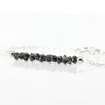 silver bracelets inspired by raw Black diamond rock and rough diamond gemstone.